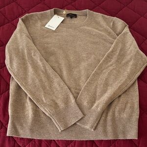 NWT Quince Cashmere Tan Crewneck Sweater